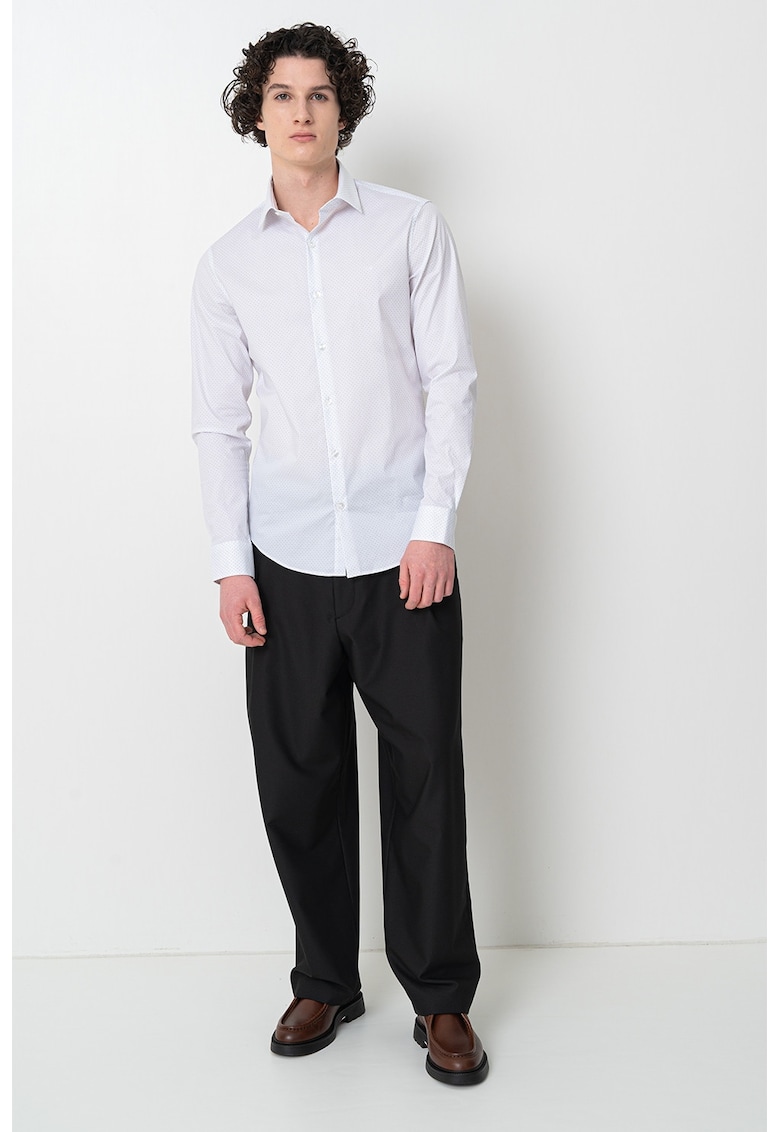 Camasa slim fit - Alb/Albastru deschis