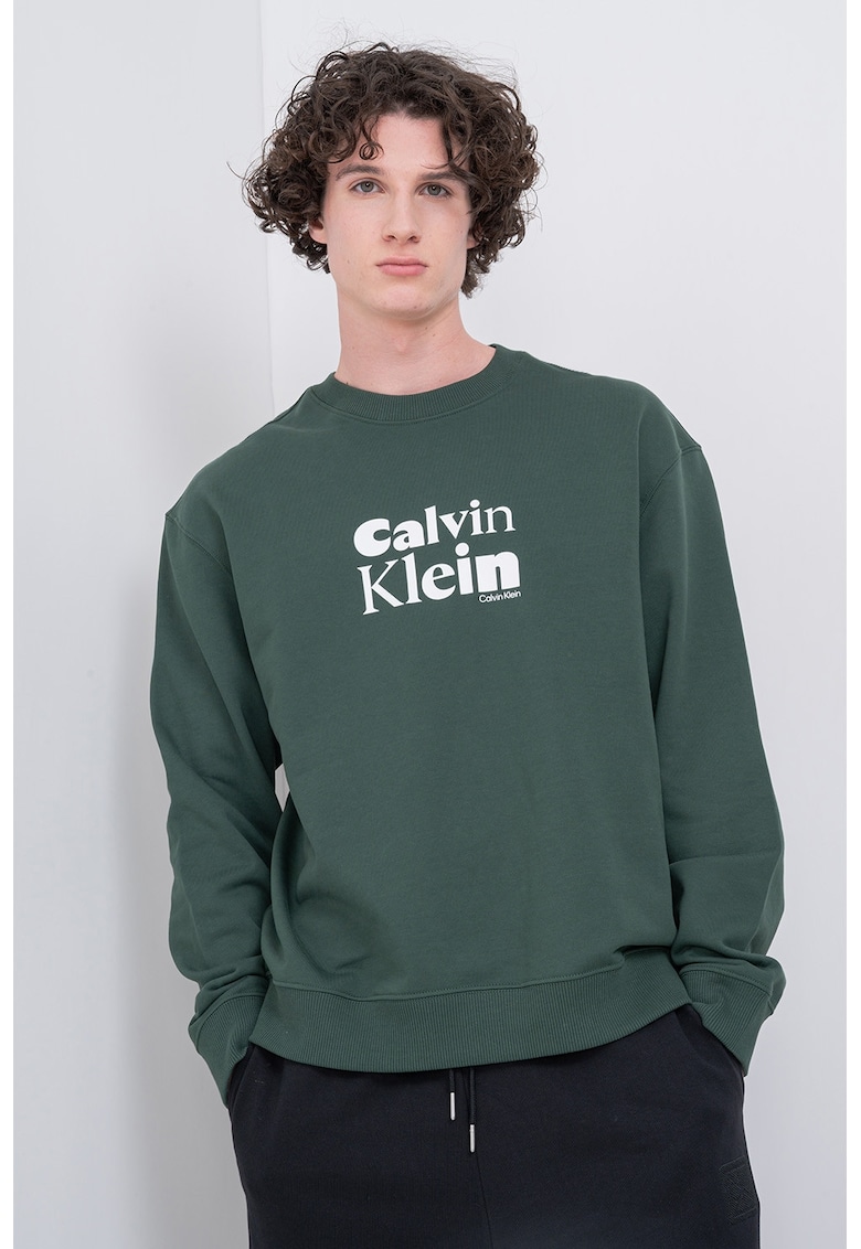 Bluza de trening cu imprimeu logo - Verde