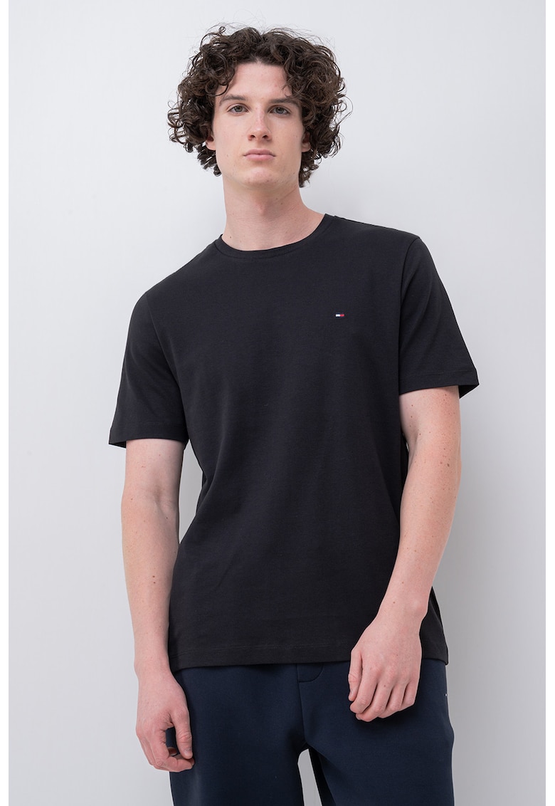 Tricou de bumbac organic cu logo discret - Negru