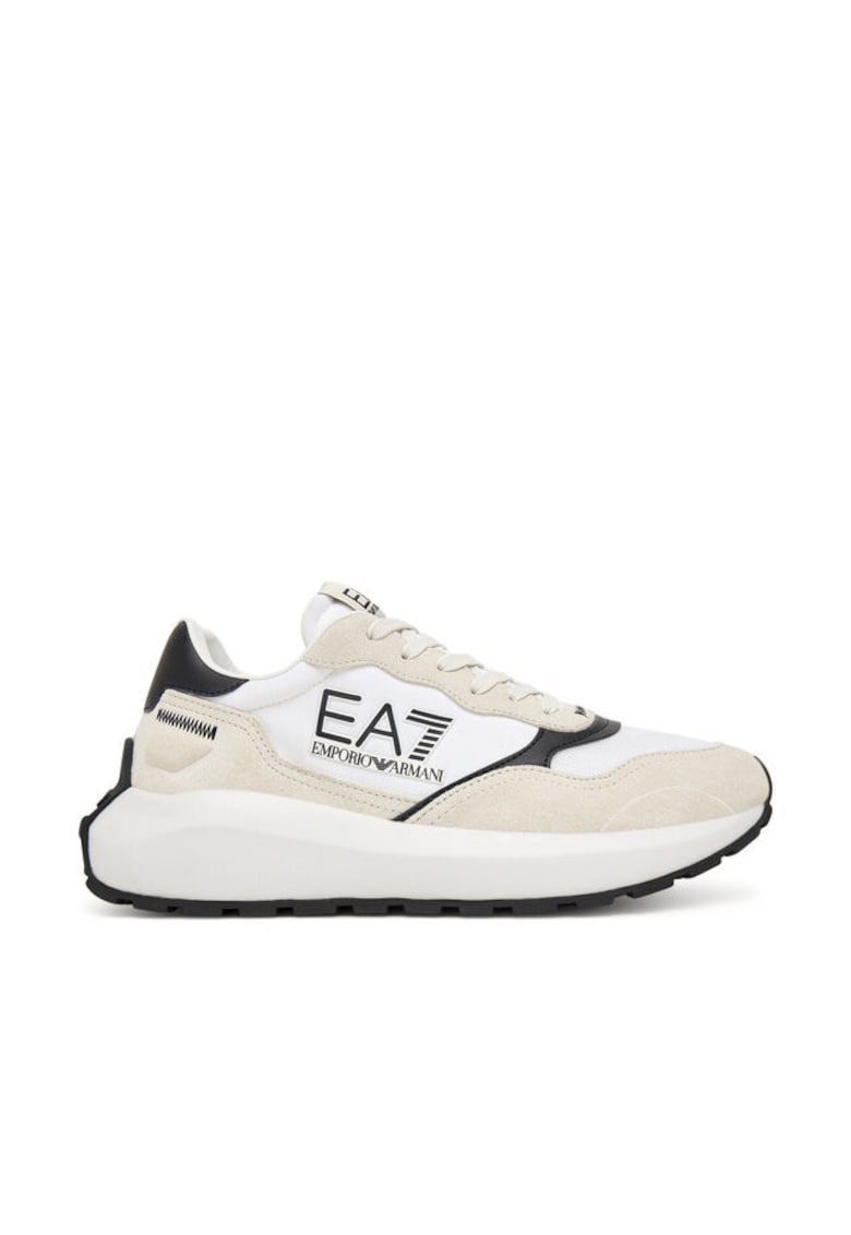Tenisi barbati - Emporio Armani  piele naturala - bej/alb
