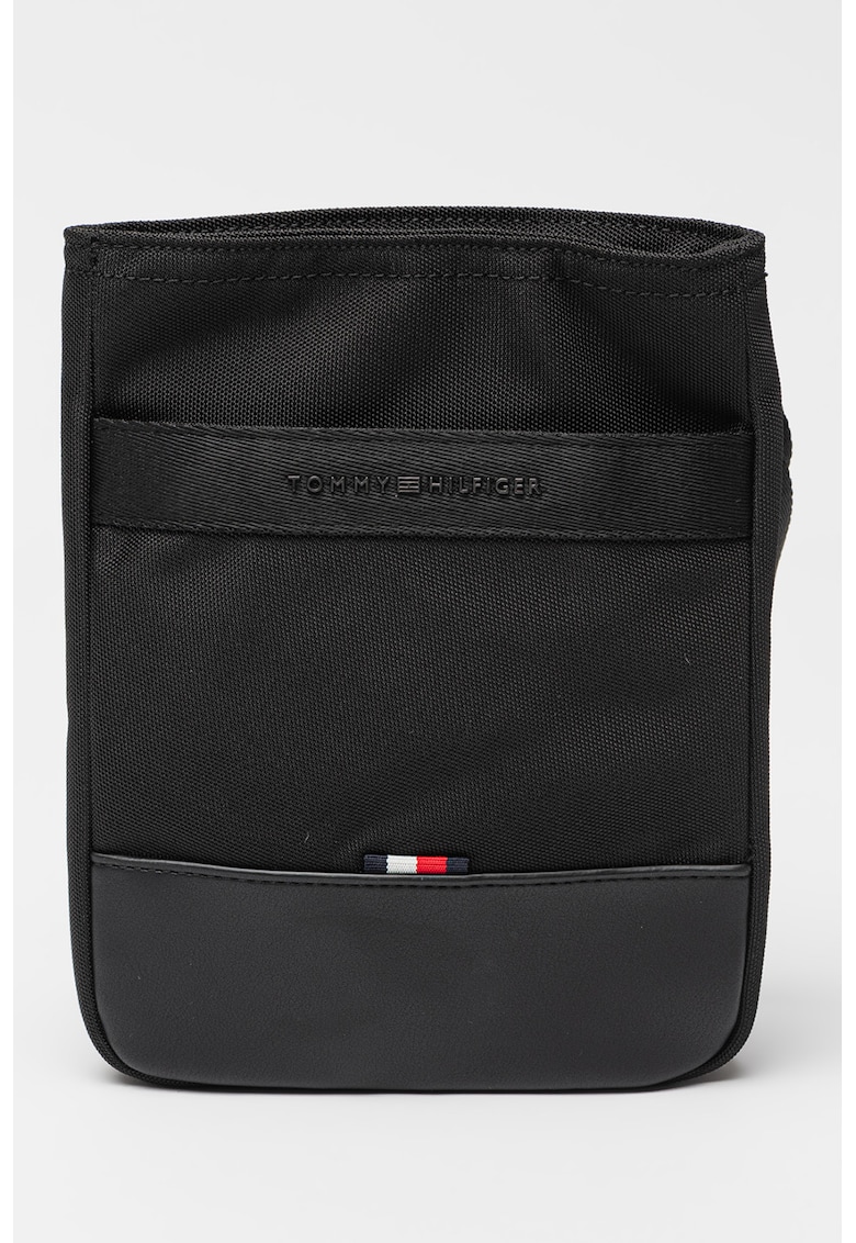 Geanta crossbody cu bareta cu logo - Negru
