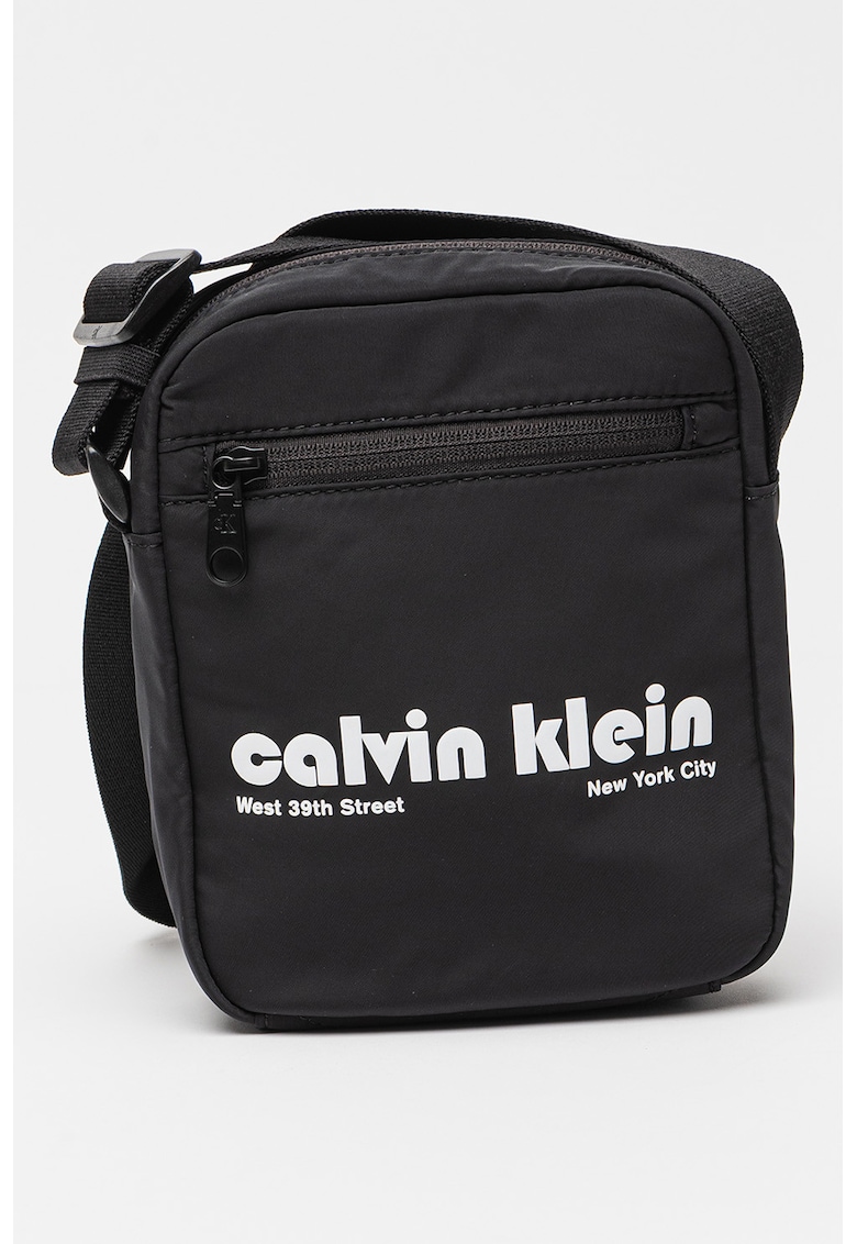 Geanta crossbody cu logo - Negru