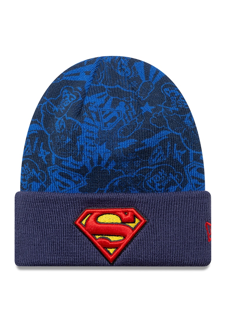 Caciula cu model Superman - Albastru melange