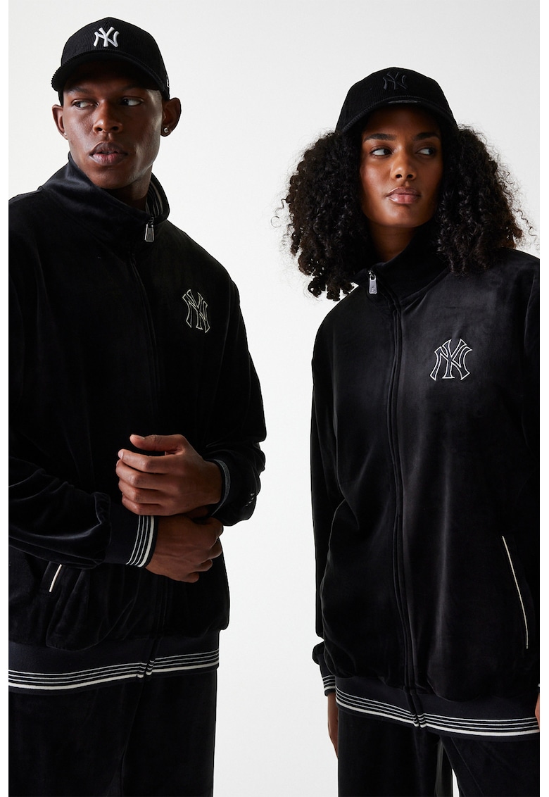 Bluza unisex de trening cu logo brodat - Negru