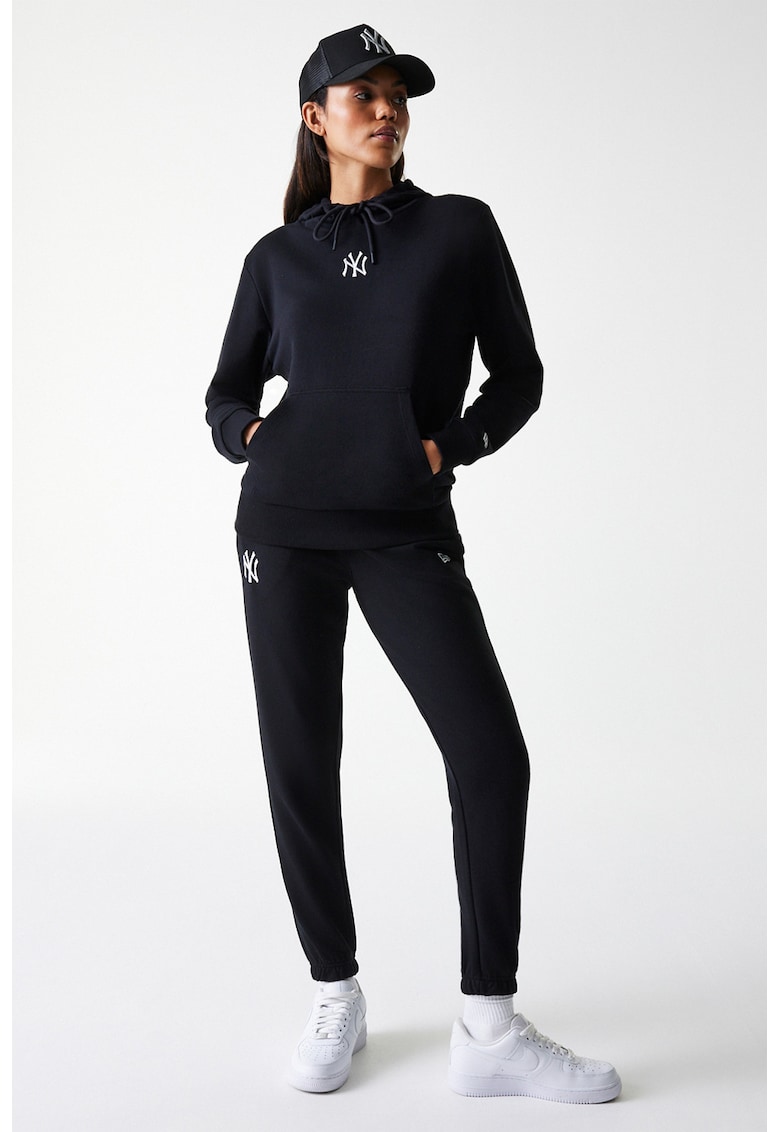 Pantaloni de trening din amestec de bumbac cu logo brodat - Negru