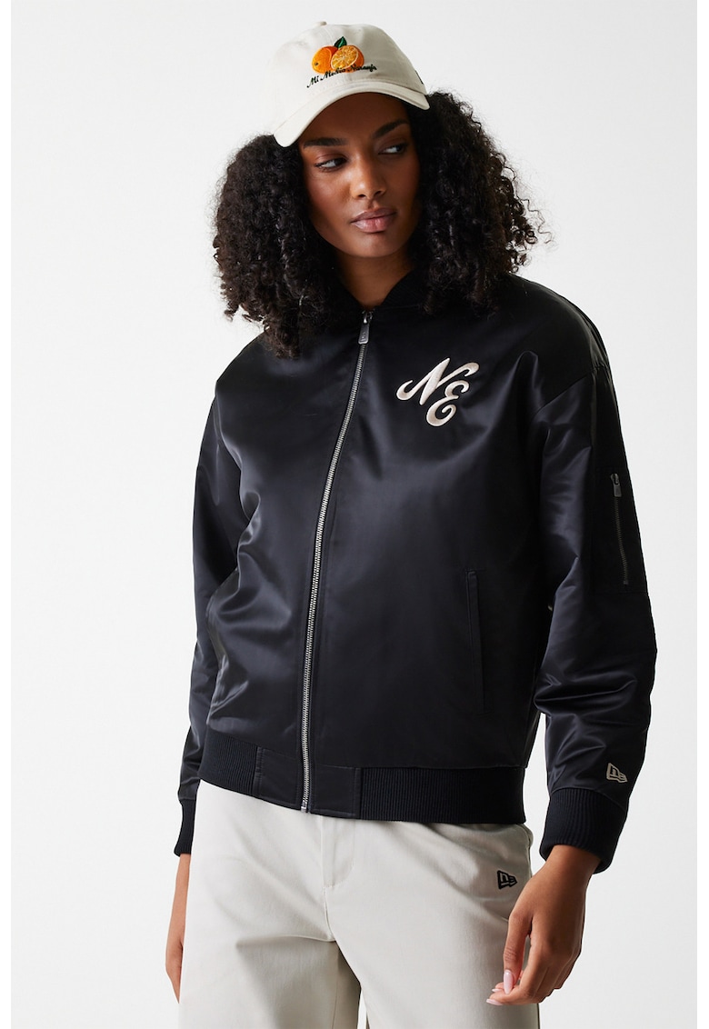Jacheta baseball cu logo brodat - Negru