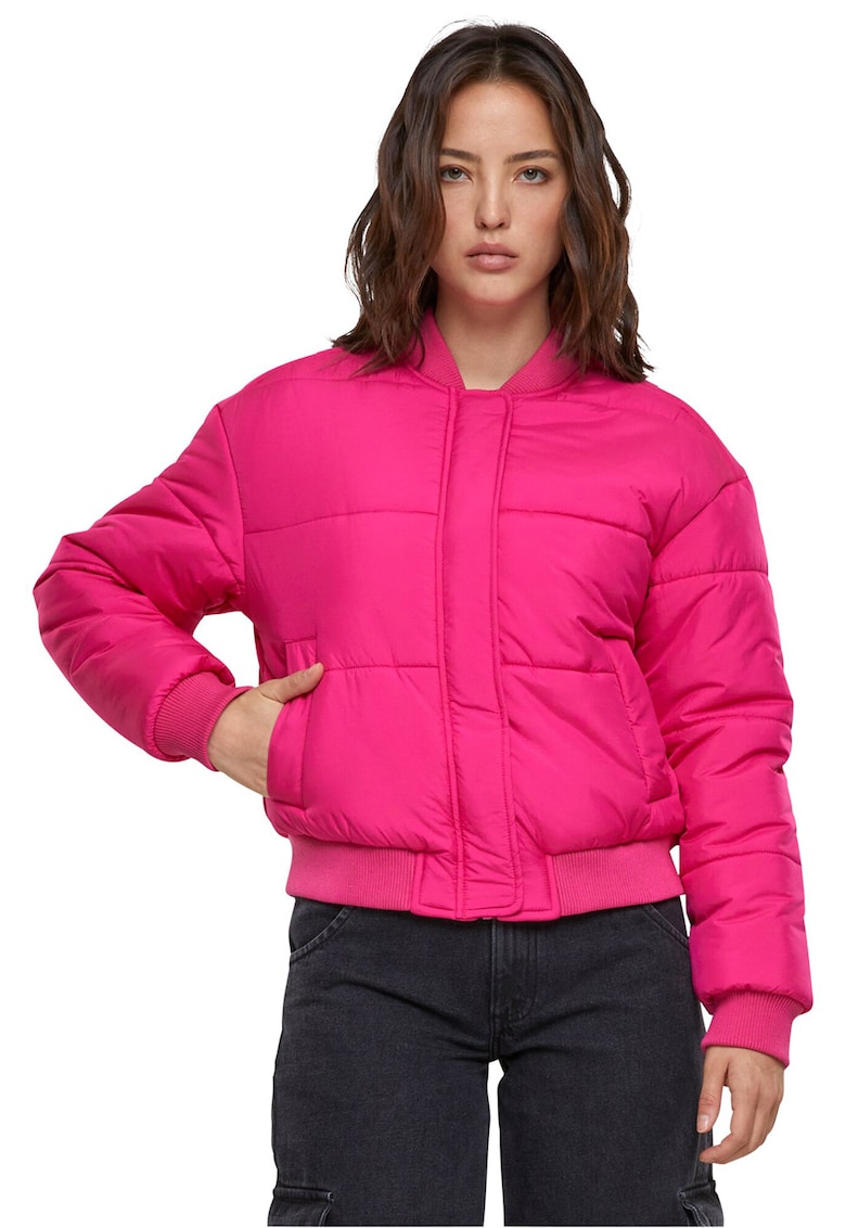 Jacheta bomber cu buzunare laterale - Fucsia