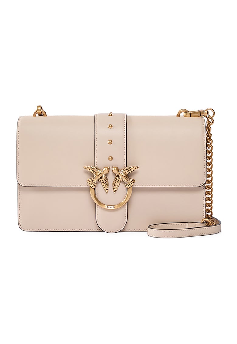 Geanta crossbody de piele Love One - Bej inchis