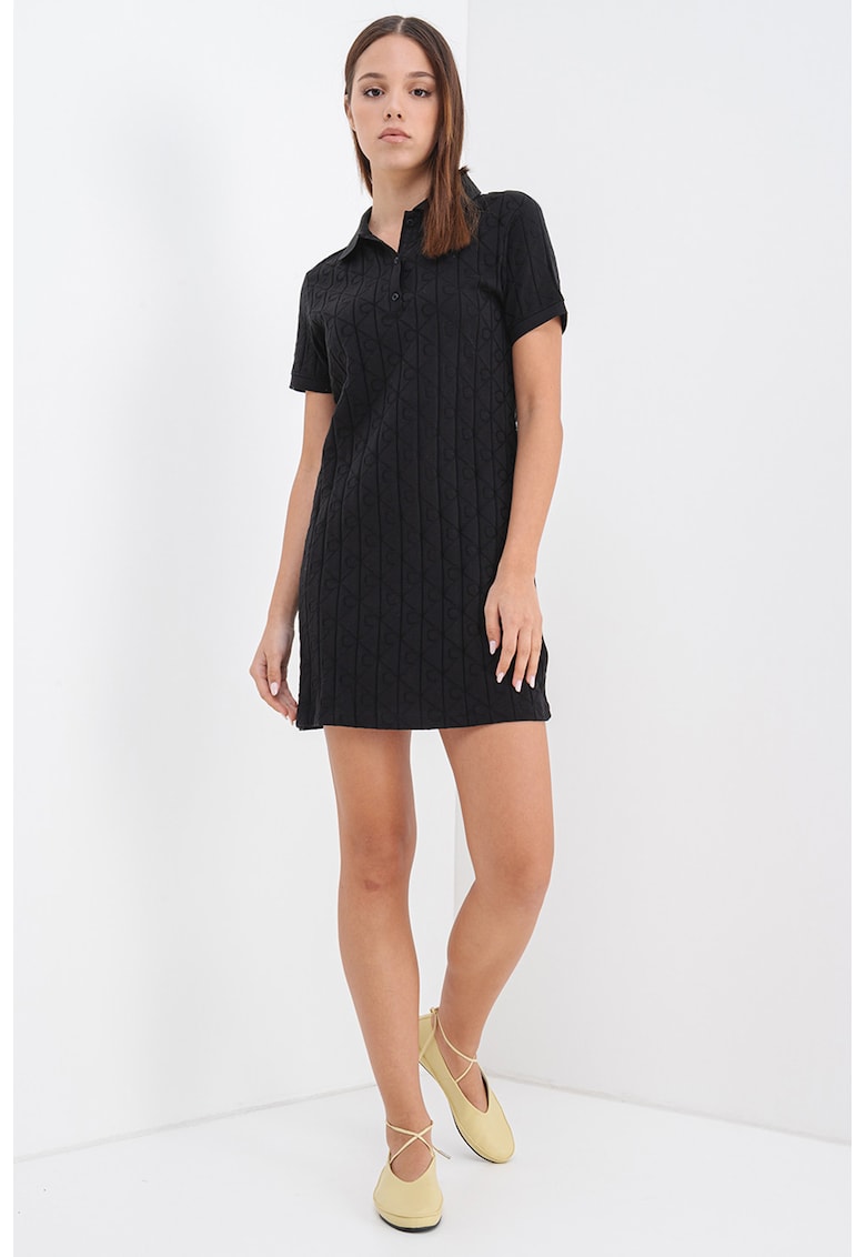 Rochie-tricou polo mini - Negru