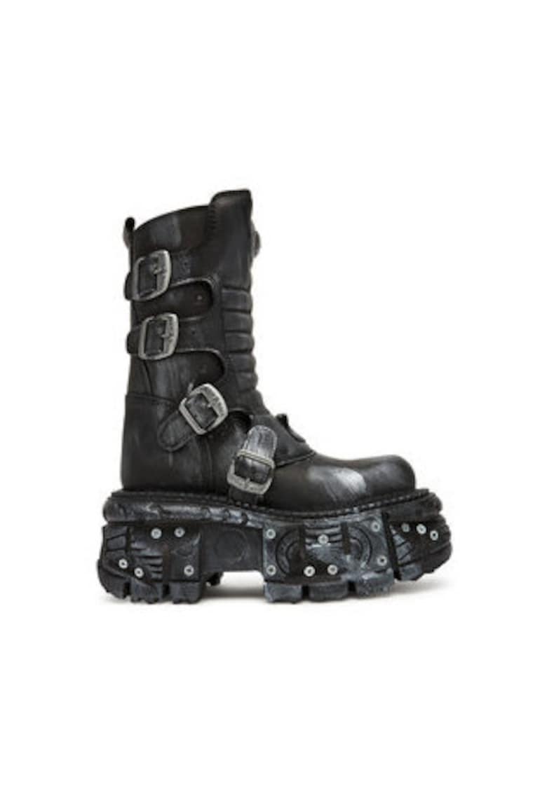 Ghete unisex -  piele naturala - negru
