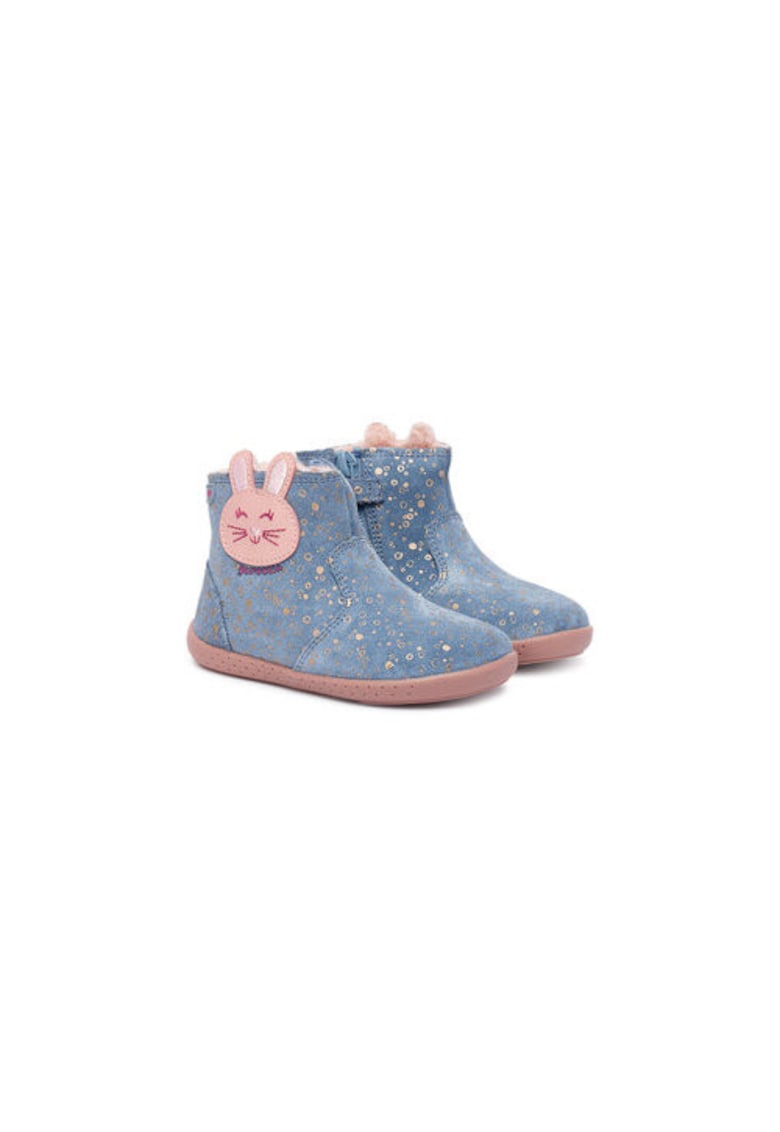 Ghete pentru fete -  305467676 - piele naturala - albastru/roz