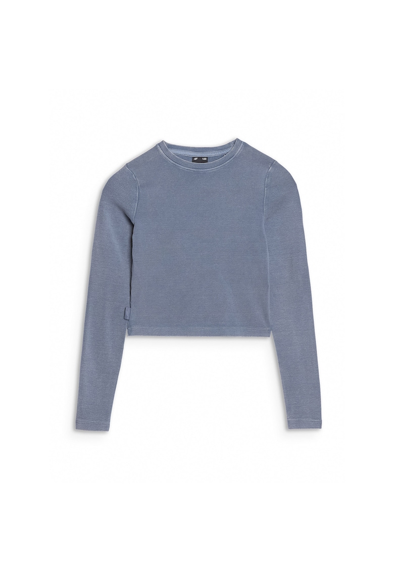 Bluza fete -  maneca lunga - slim - bumbac - bleumarin - Bleumarin