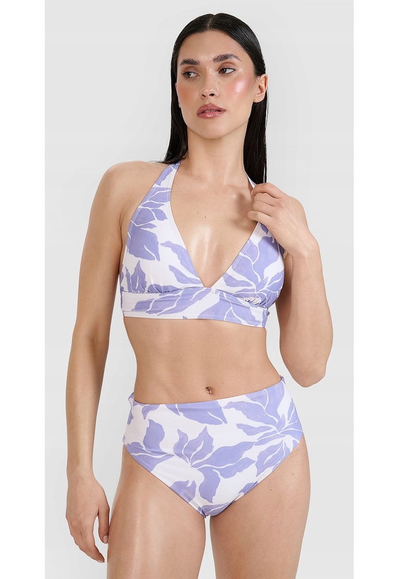 Sutien de bikini pentru femei -  halter - violet - material elastic - cupe detasabile - sintetic