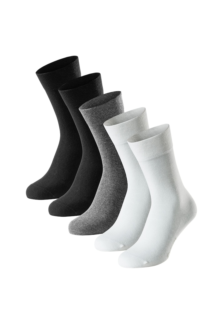 Set de sosete lungi Bluebird - 5 perechi - Alb/Negru/Gri