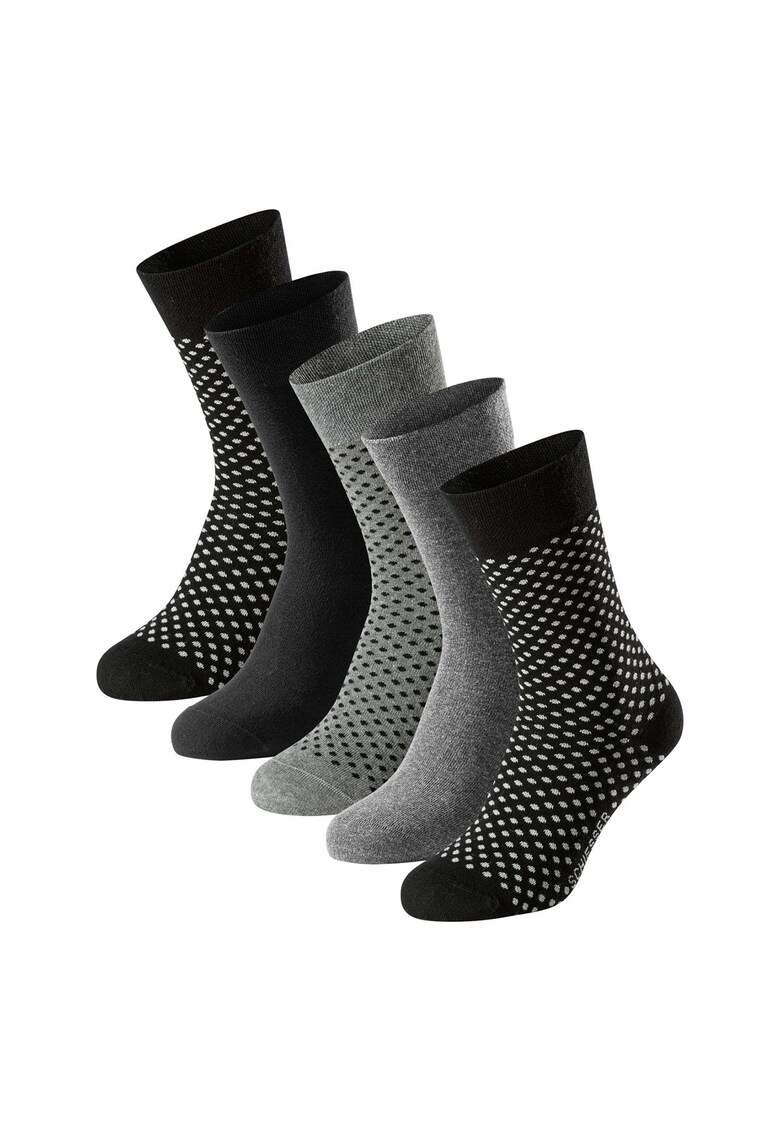 Set de sosete lungi Bluebird - 5 perechi - Negru/Gri melange