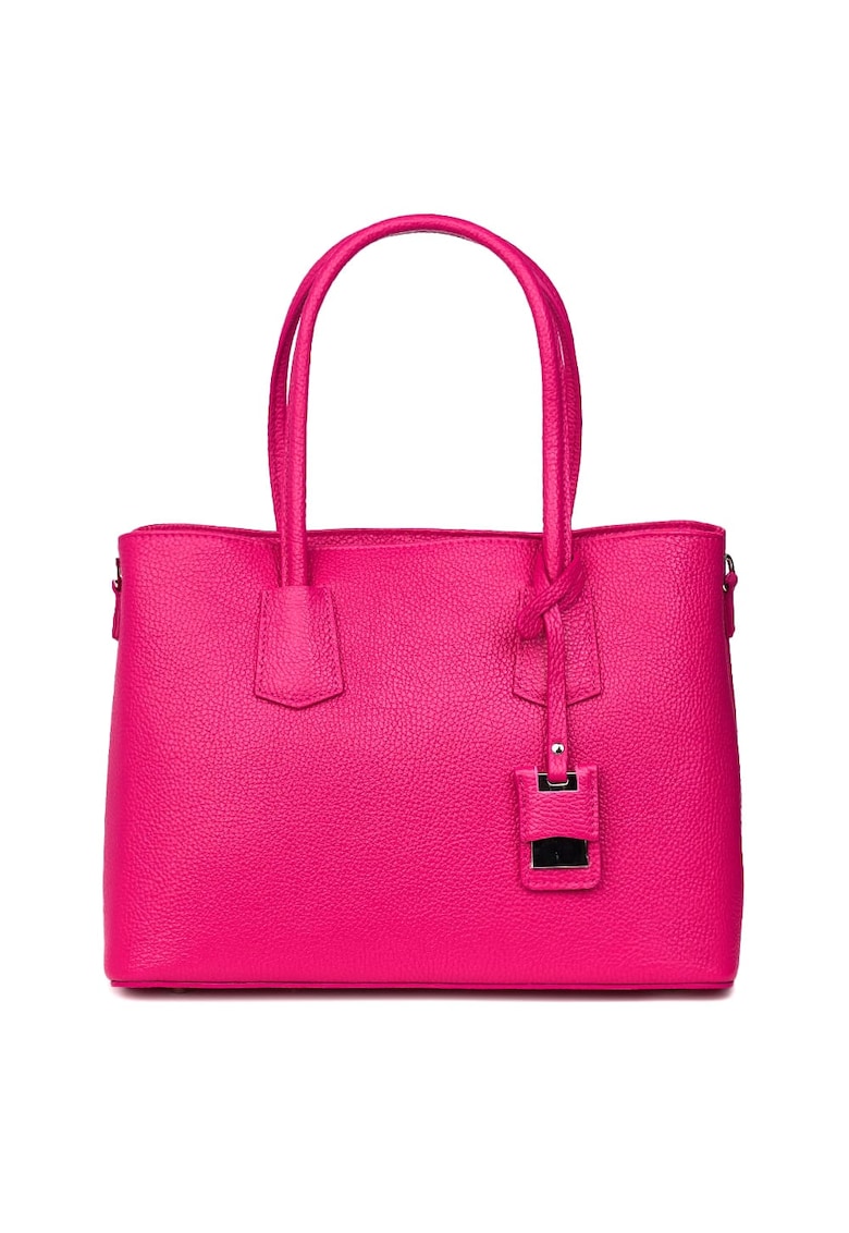 Geanta dama din piele naturala Valentina maro - Fucsia