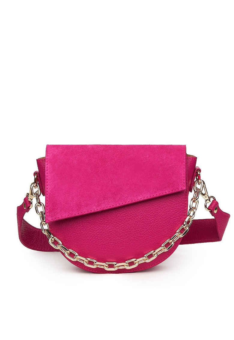 Poseta dama din piele naturala Donna - Fucsia