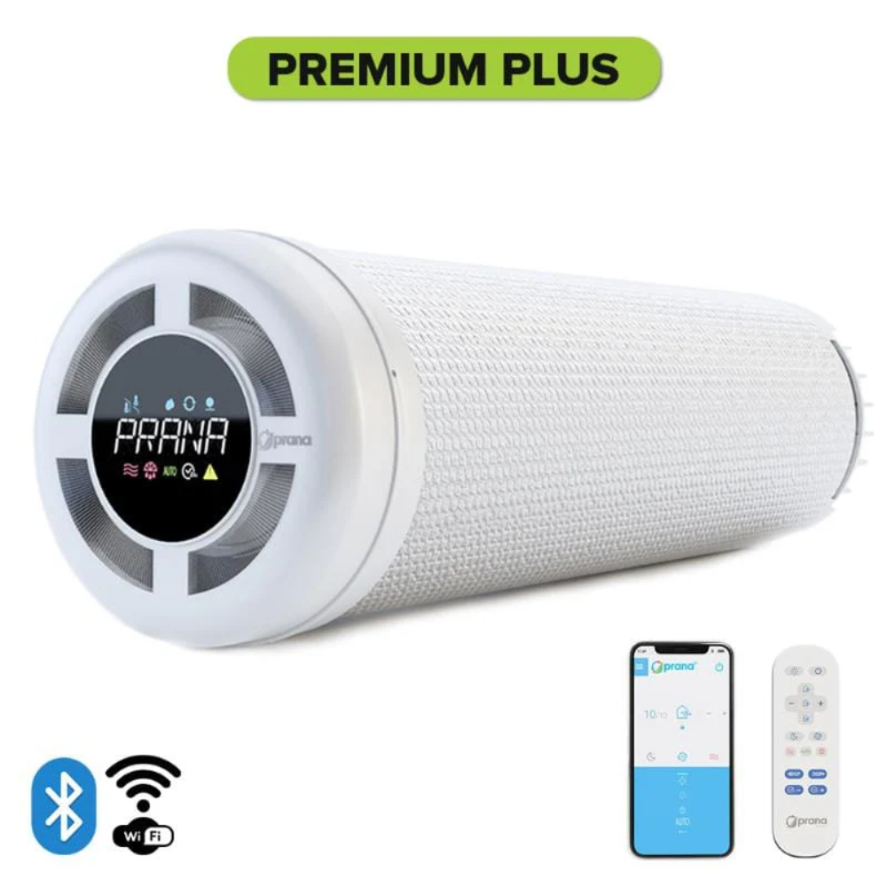 Recuperator de caldura Prana 150 Premium Plus, Wi-Fi, 12 W, 70 mc/h, mod de noapte, preincalzire, degivrare, filtru aer, senzor presiune atmosferica, senzor umiditate, senzor temperatura, senzor CO2, senzor voc, D 150 mm