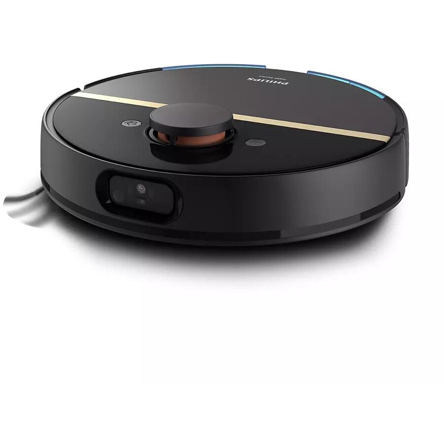Robot de Aspirare Seria 7000 Aqua XU7000/01 Aspirator si Mop 5000Pa 5200mAh Autonomie pana la 180min 6 Senzori Sac 3l 5xHarti Filtru EPA11 Lavabil HomeRun Negru/Auriu