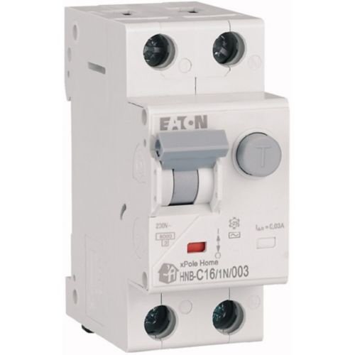 Intrerupator Automat Diferential RCBO Eaton 195127 Moeller HNB-C16/1N/003, 16A, curba C, 1P+N, 30mA, 6 kA