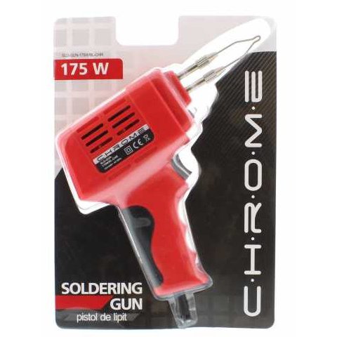 Pistol de lipit 175 W in blister, CHROME SLD-GUN-175W/BL-CHR