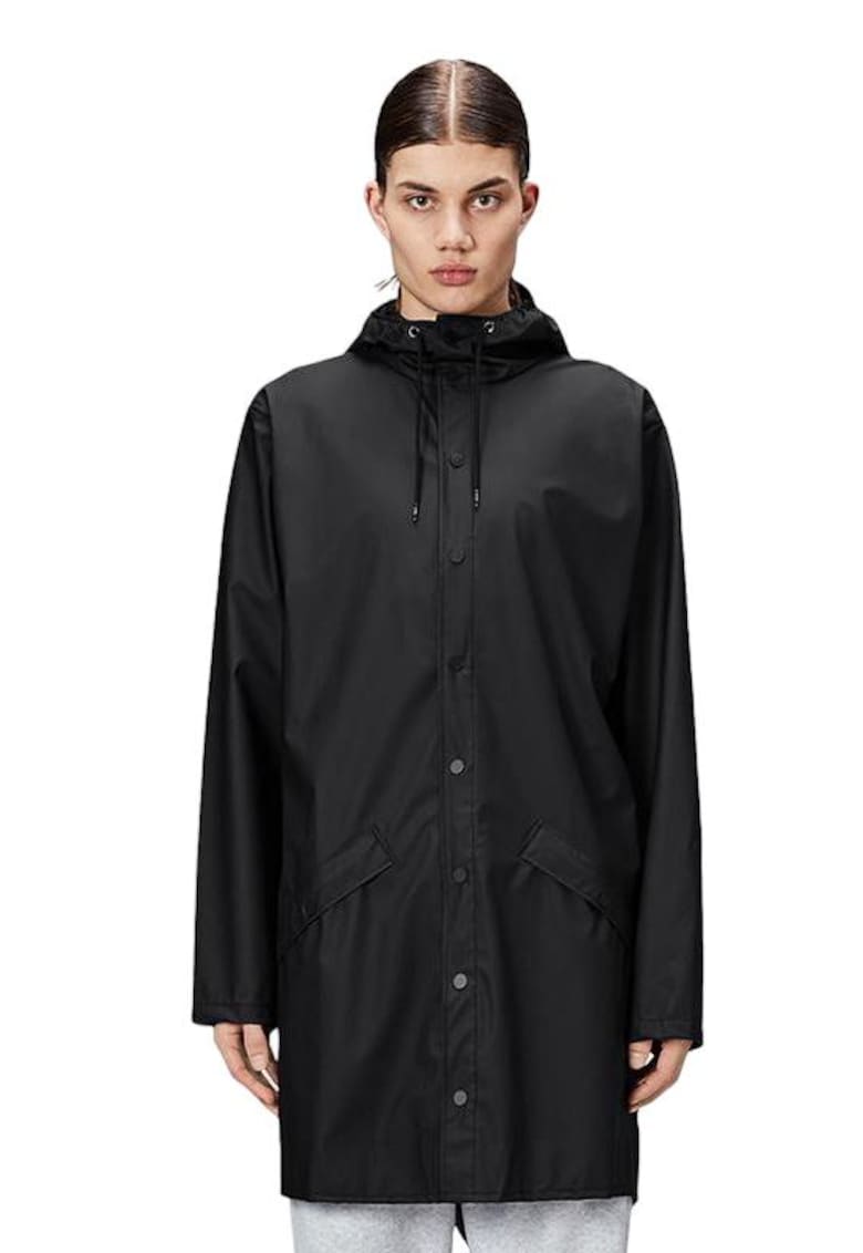 Geaca lunga de ploaie unisex  12020-01 - poliester - impermeabila - antivant - negru -