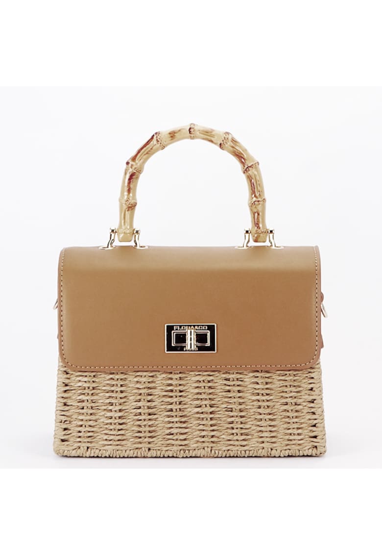Geanta crossbody cu bareta ajustabila  C1077 15 17651 - Maro deschis
