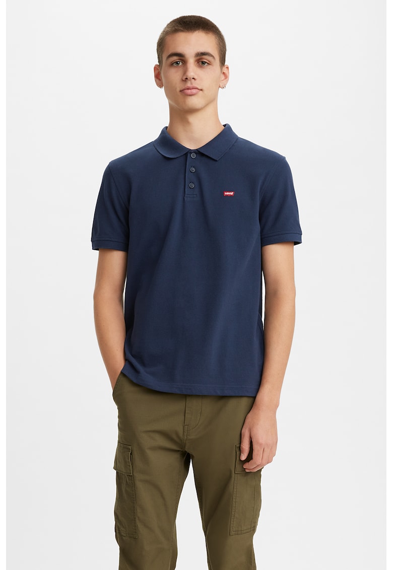 Tricou polo din bumbac Housemark - Bleumarin