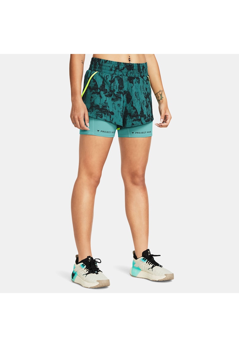 Panttaloni scurti UnderArmour - Poliester/Elastan - Verde - Verde