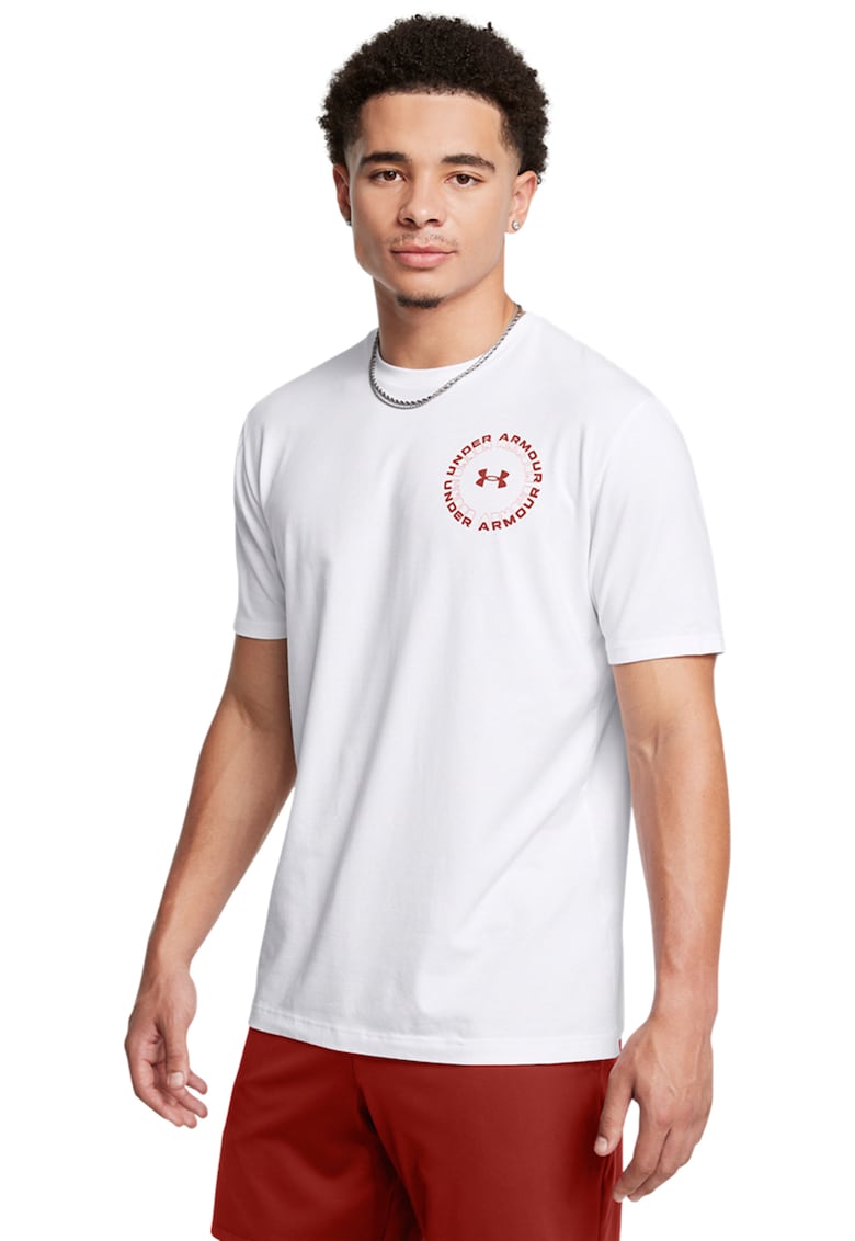 Tricou pentru fitness Radial - Alb/Portocaliu