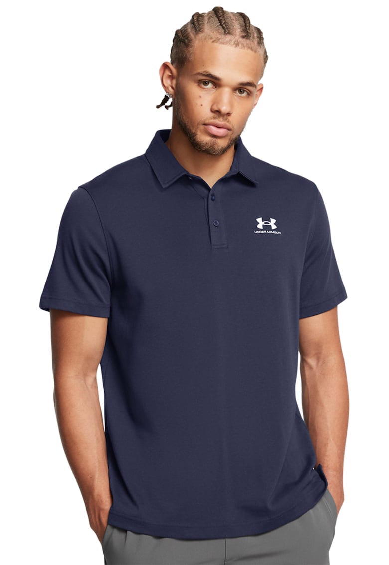 Tricou polo cu detaliu logo - pentru fitness - Bleumarin