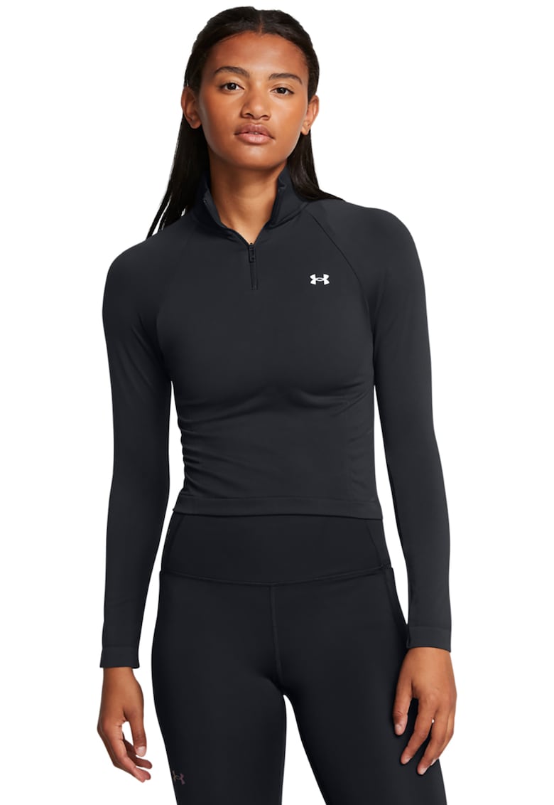 Bluza crop fara cusaturi - pentru fitness Vanish - Negru