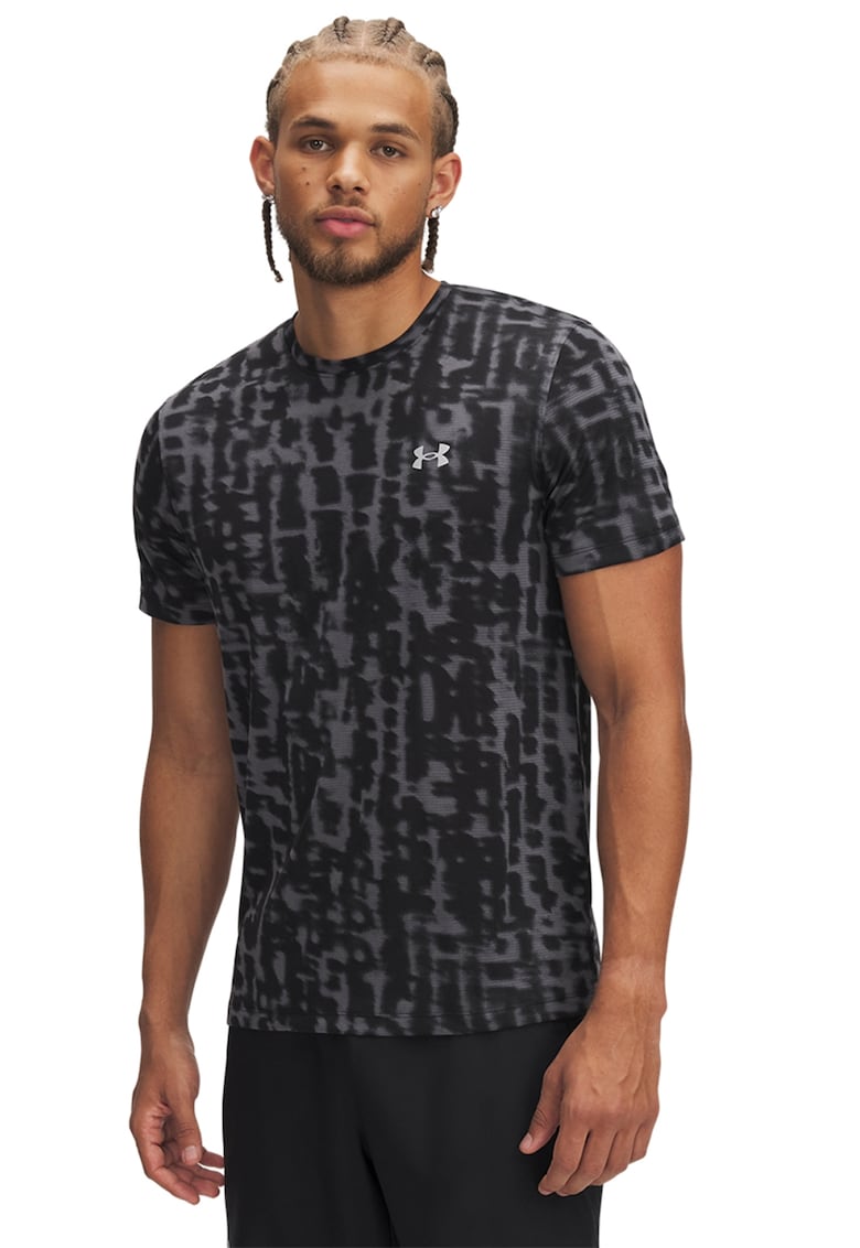 Tricou cu detalii reflectorizante pentru alergare Launch - Negru/Gri inchis
