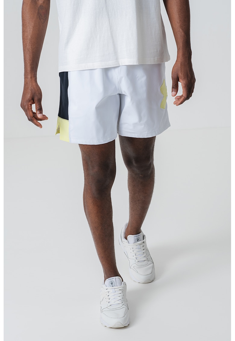 Pantaloni scurti cu logo - pentru baschet Zone 7 - Alb/Verde lime