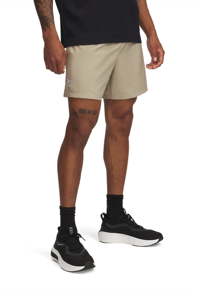 Pantaloni scurti cu snur - pentru fitness Icon - Alb/Maro nisip
