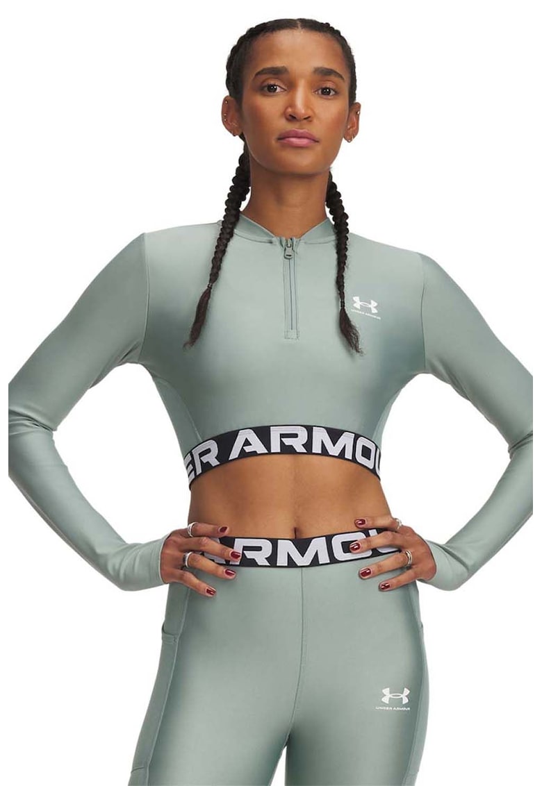 Bluza crop pentru fitness Heatgear - Verde deschis