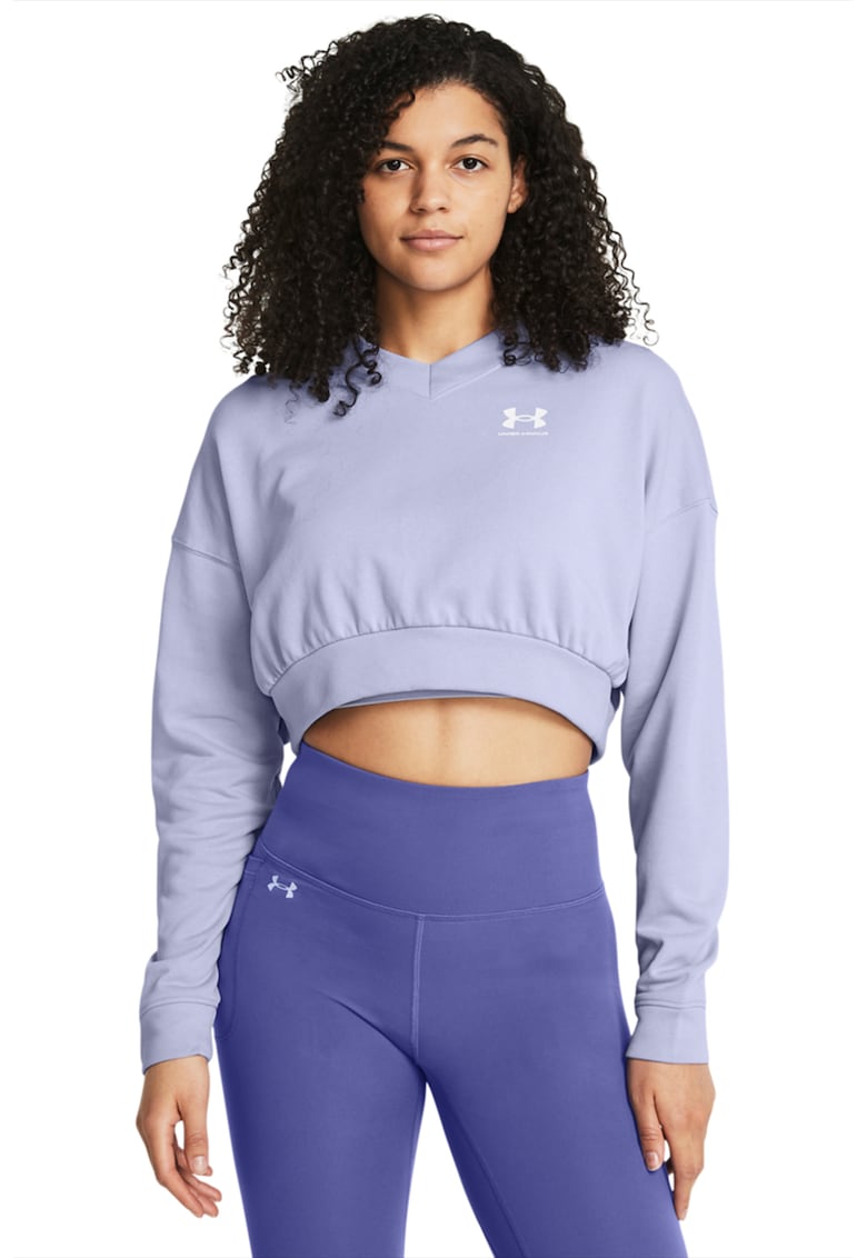 Bluza crop supradimensionata de trening din material terry Rival - Albastru lavanda