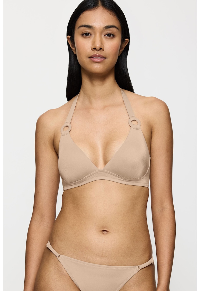 Sutien de baie cu cupe triunghiulare Midnight Swim - Maro deschis