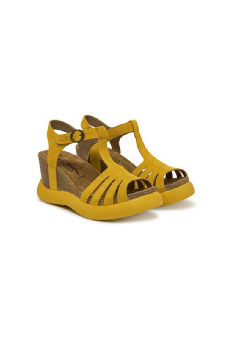 Sandale dama - GAIT959FLY -  Piele naturala - Galben