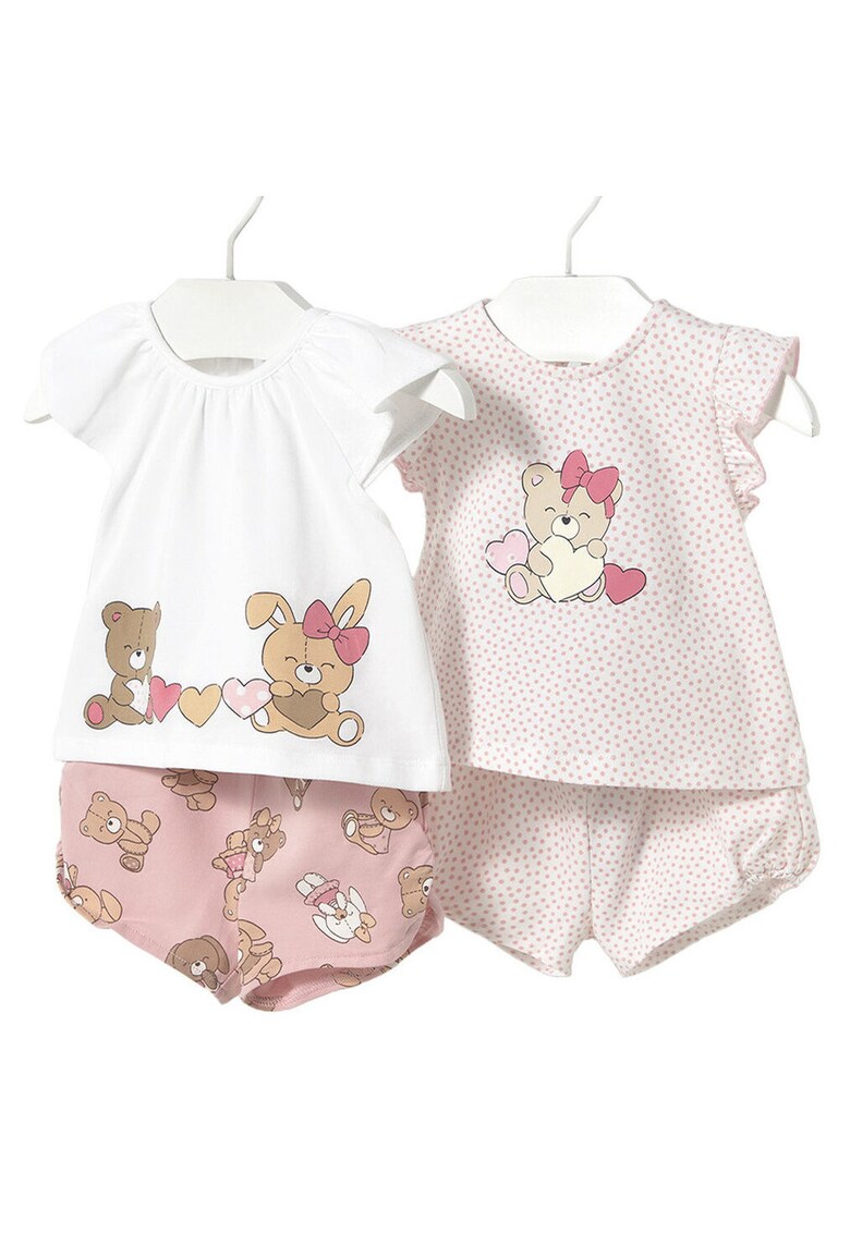 Compleu copii -  1671 53 - bumbac/elastan - alb/roz