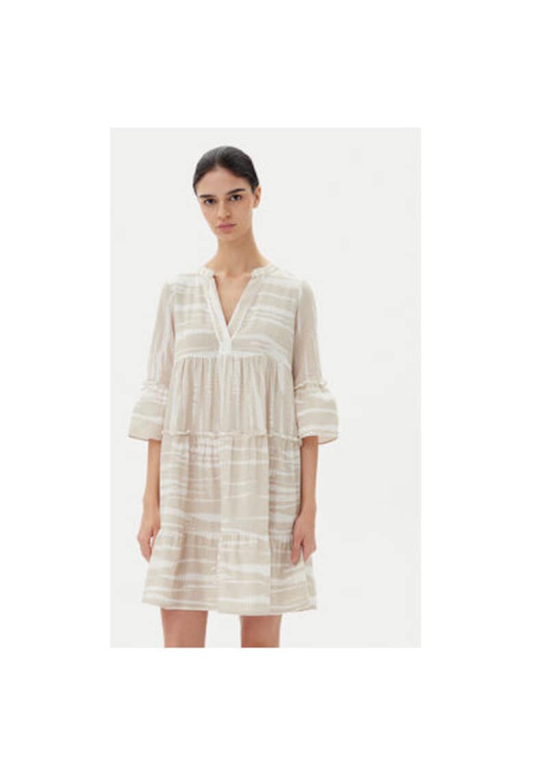 Rochie de vara dama 10225127 - Bumbac organic - Bej - Bej