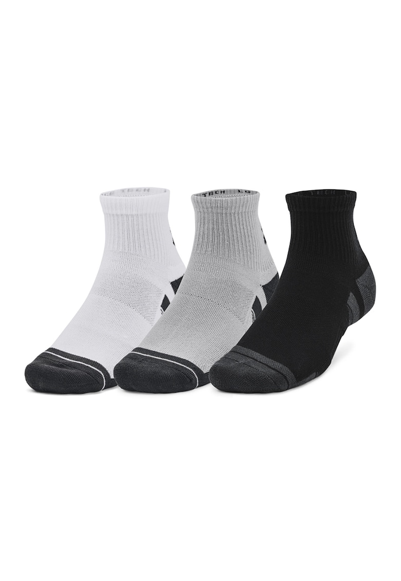 Set de sosete scurte unisex pentru fitness - 3 perechi - Alb/Negru/Gri