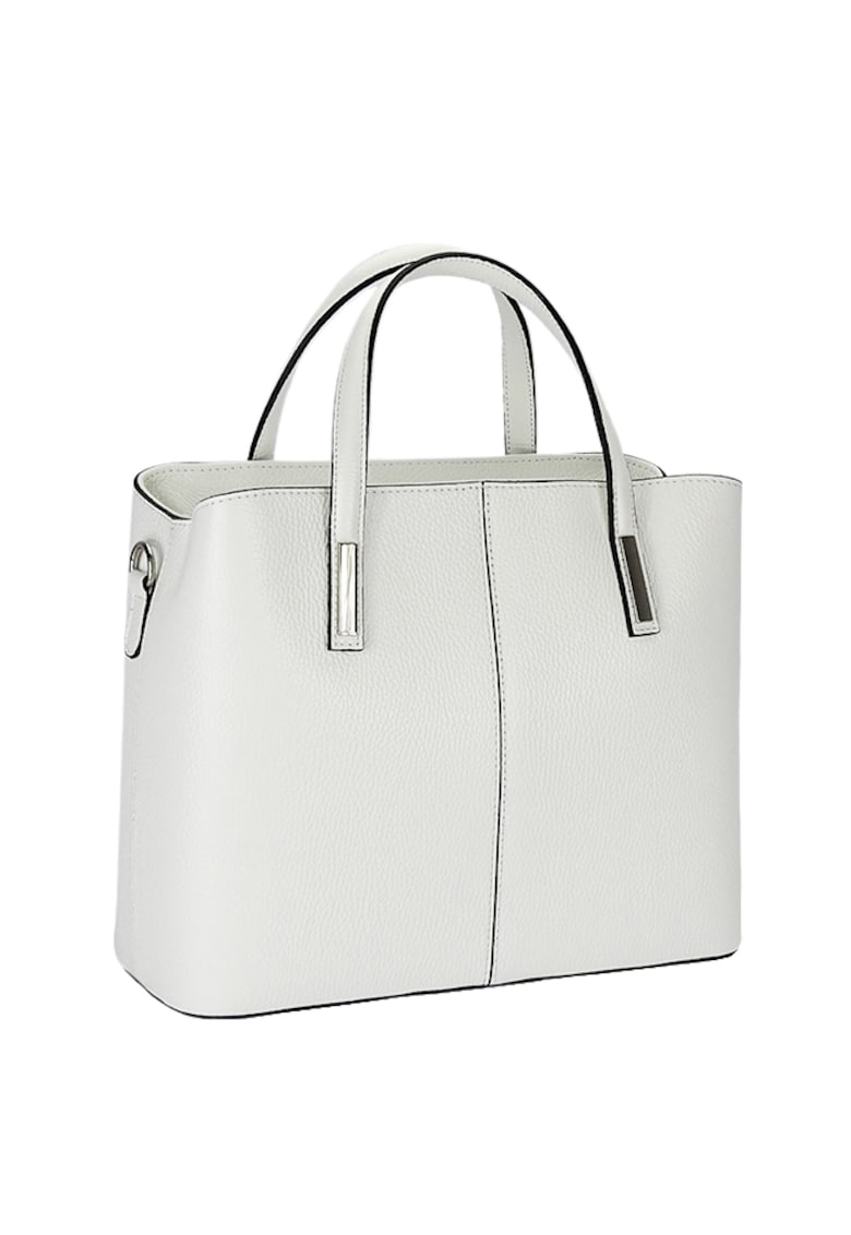 Oferte la Geanta mare din piele naturala 8922 - Alb - 25x32x14