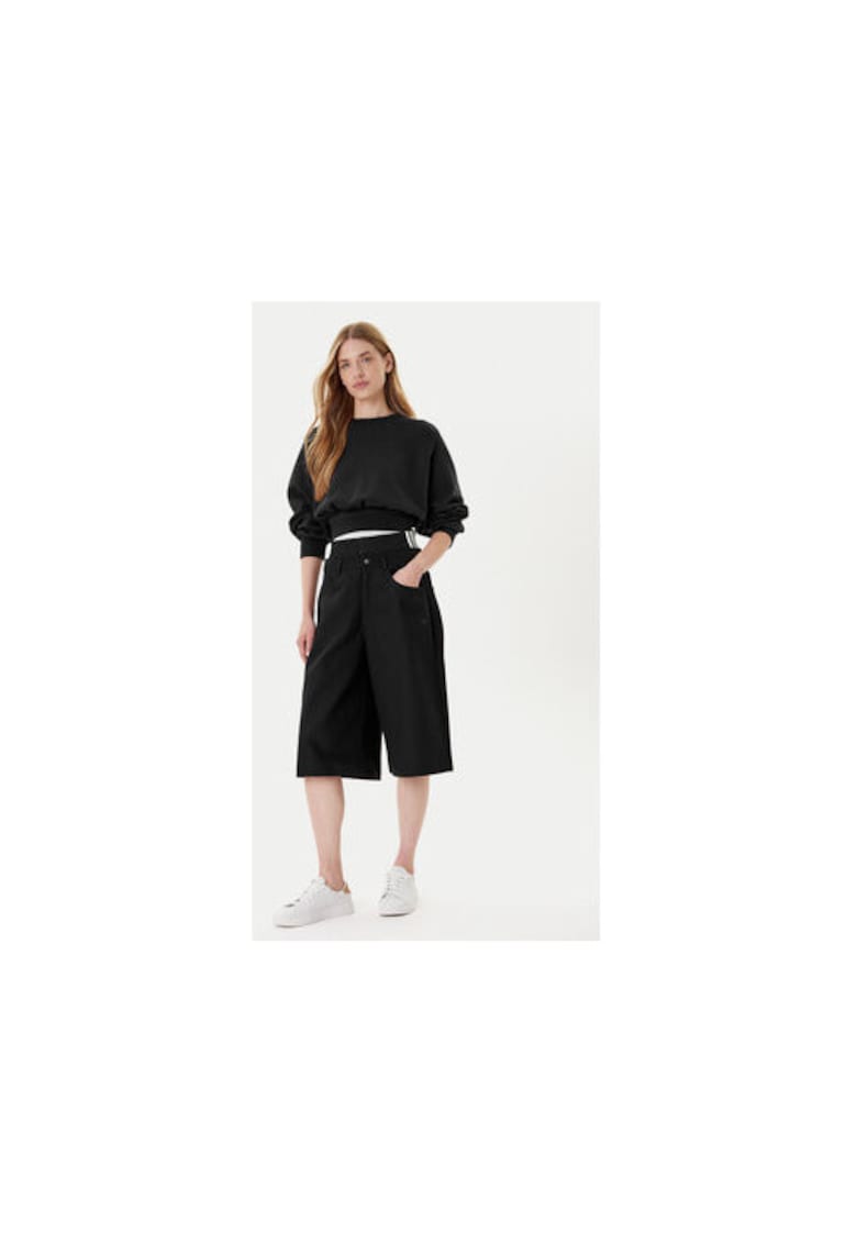 Pantaloni din denim cu imprimeu uni