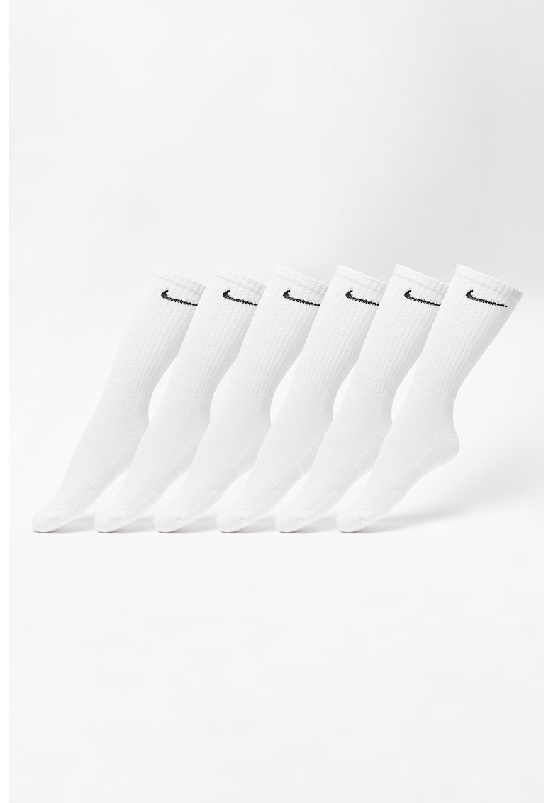 Set de 6 perechi de sosete lungi pentru antrenament Everyday - Alb/Negru