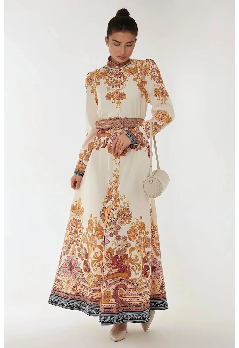 Oferte la Rochie maxi  imprimeu - portocalie - material subtire