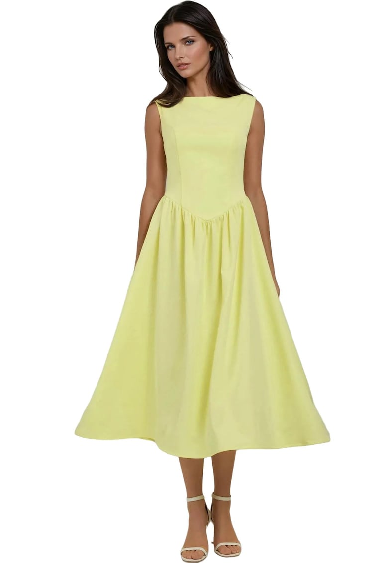 Oferte la Rochie midi A -  Galben - Textil