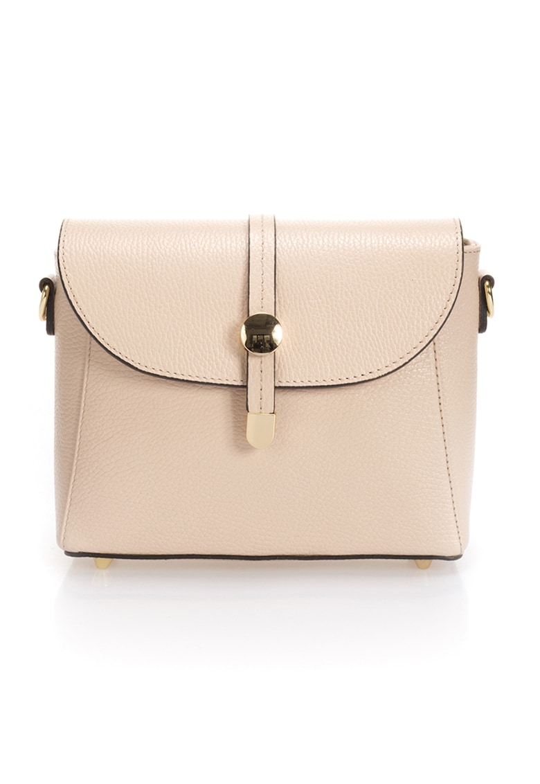 Geanta crossbody din piele cu bareta detasabila - Piersica