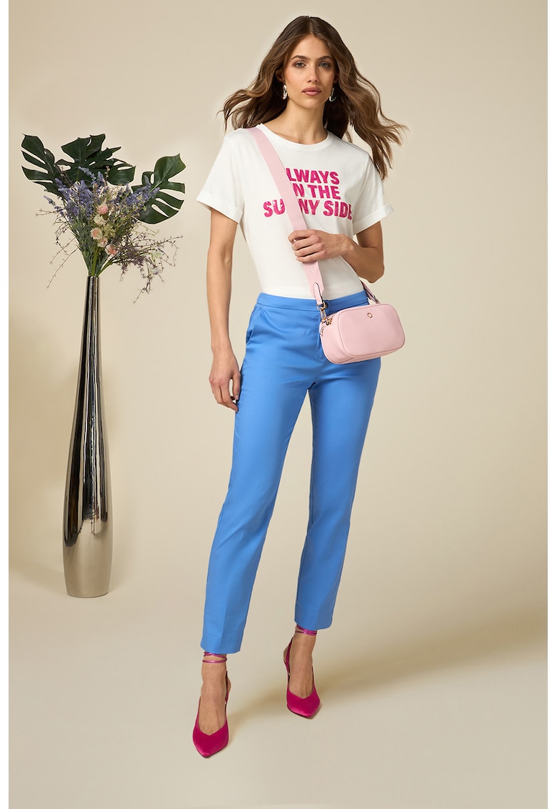 Pantaloni drepti din amestec de bumbac - Albastru royal