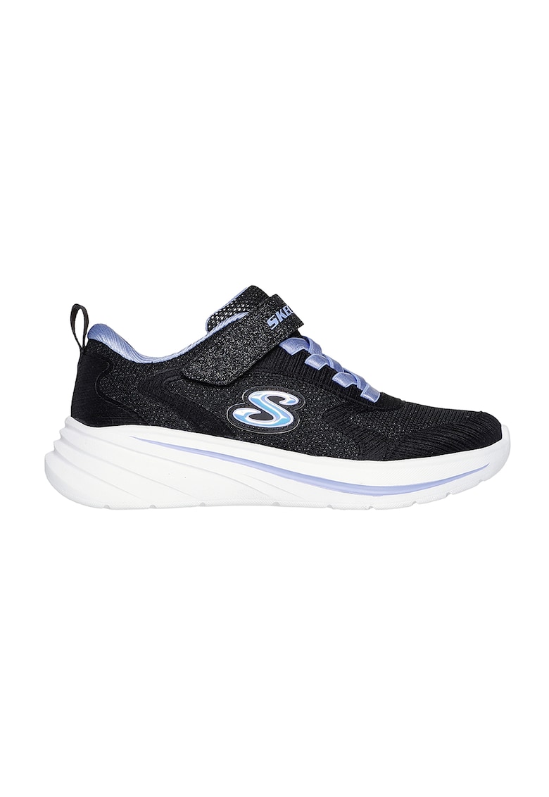 Pantofi sport Wave 92 cu aspect stralucitor si velcro - Negru/Violet
